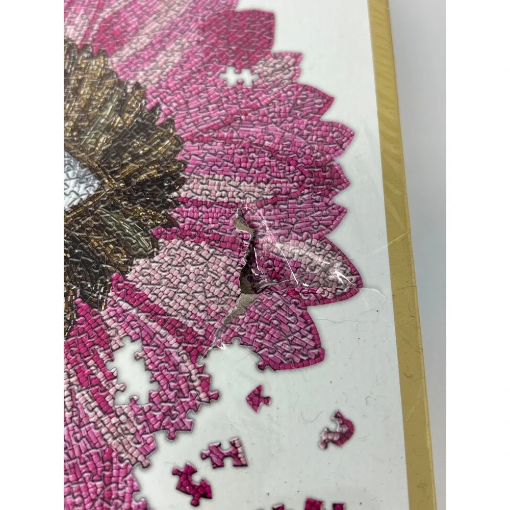 Jonathan Adler 750 Piece Shaped Puzzle Pink Flower Eye Galison New Sealed Flaw